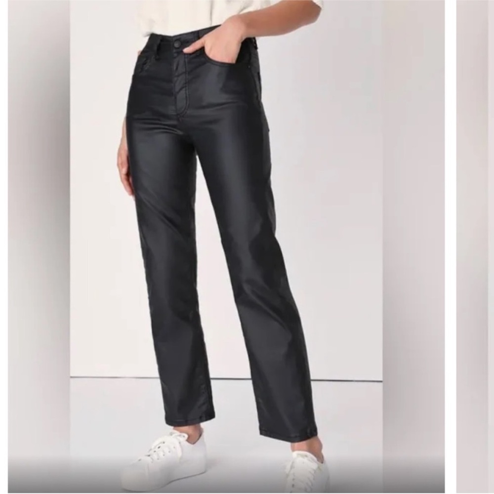 New We The Free Free People Pacifica High Rise Slim Straight Leg Pants Coated 30